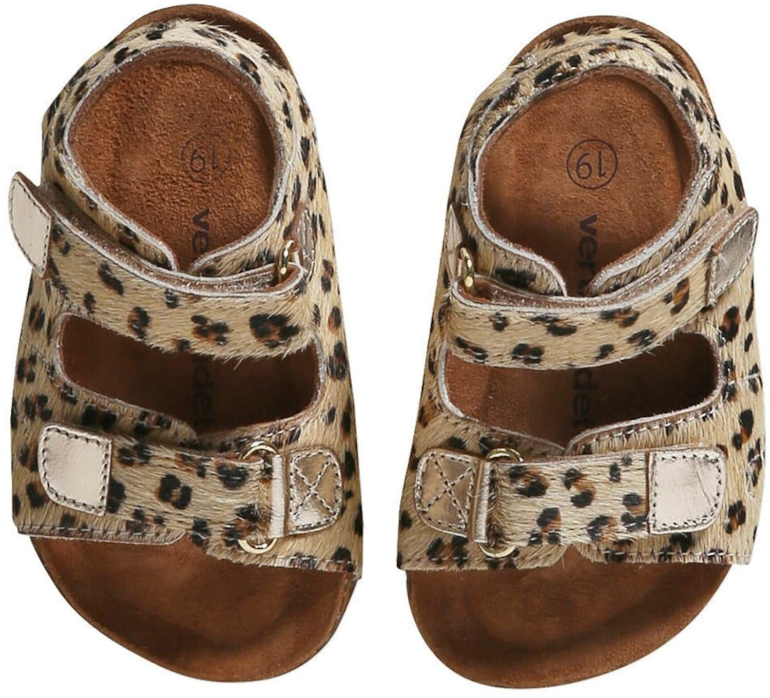 Vertbaudet Baby sandals with velcro closure beige printed