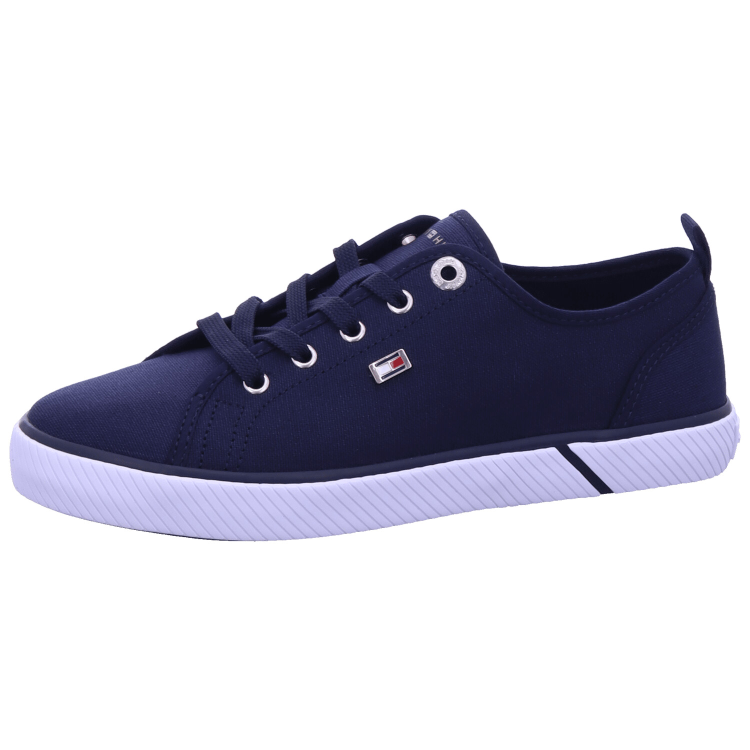 Tommy Hilfiger Enamel Flag Canvas Trainers Women (FW0FW08063) navy
