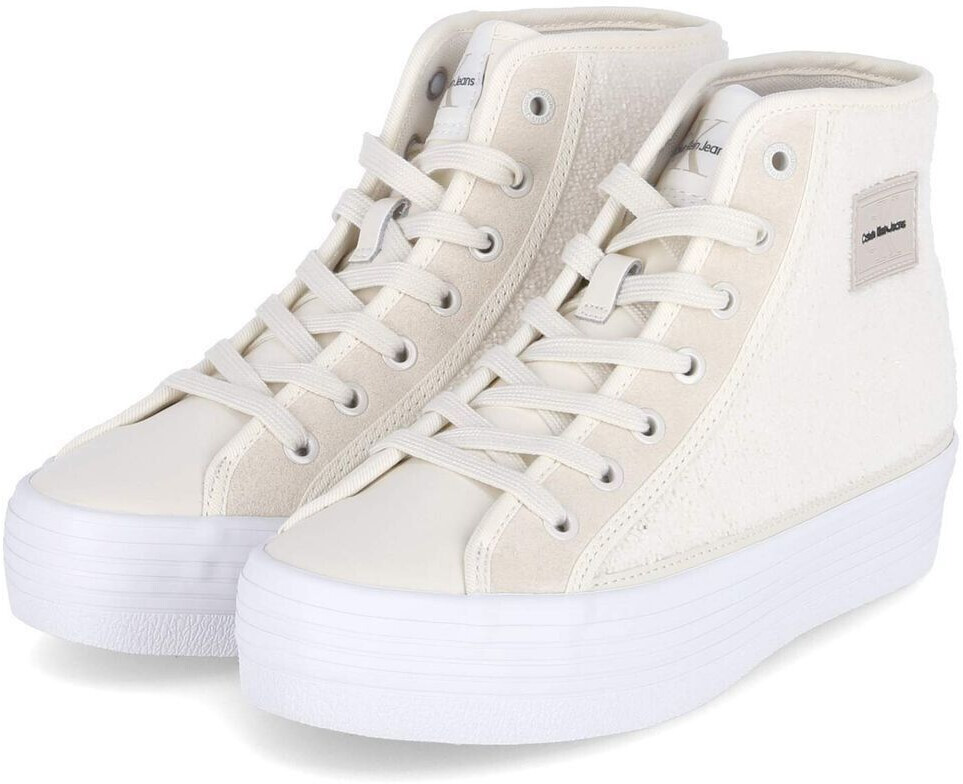 Calvin Klein High Sneaker beige leather-textile mix
