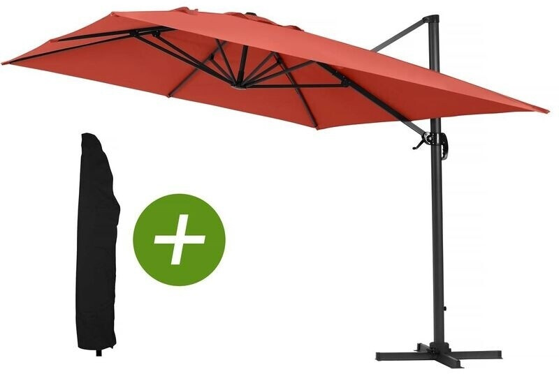 Habitat et Jardin Sun 4 300 x 400 cm rouge avec housse de protection