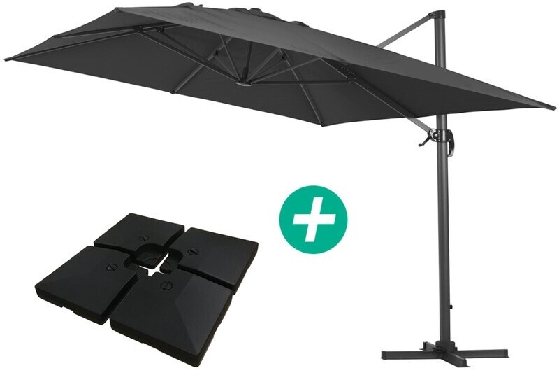 Habitat et Jardin Sun 4 300 x 400 cm noir avec dalles à lester