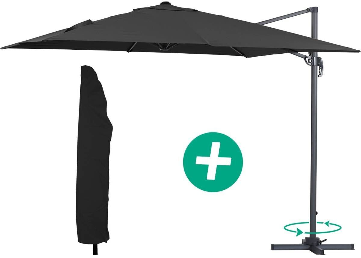Habitat et Jardin Sun 3 300 x 300 cm noir avec housse de protection