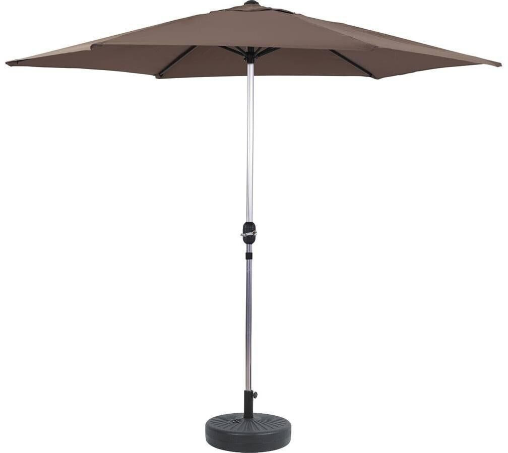 Habitat et Jardin Parasol rond Sol 300 cm taupe avec pied à lester