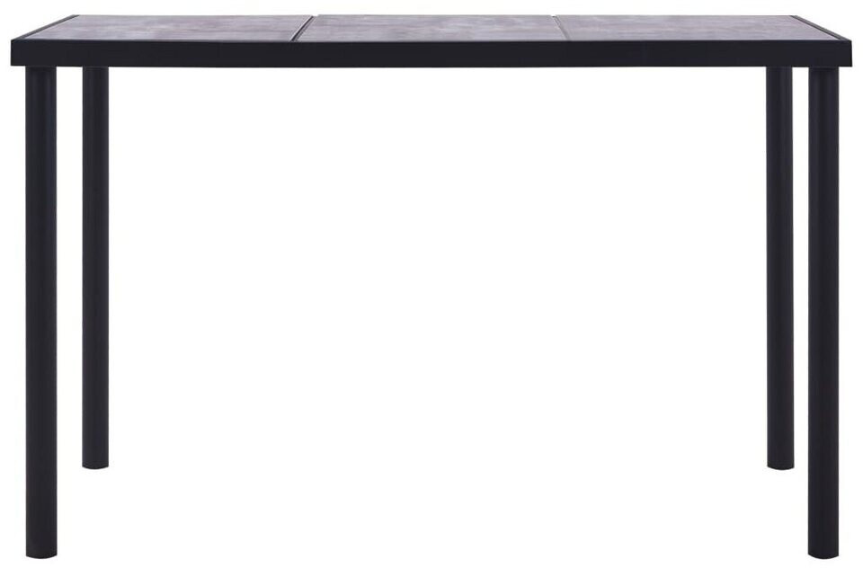vidaXL Dining table black and concrete gray 160 x 80 x 75 cm MDF