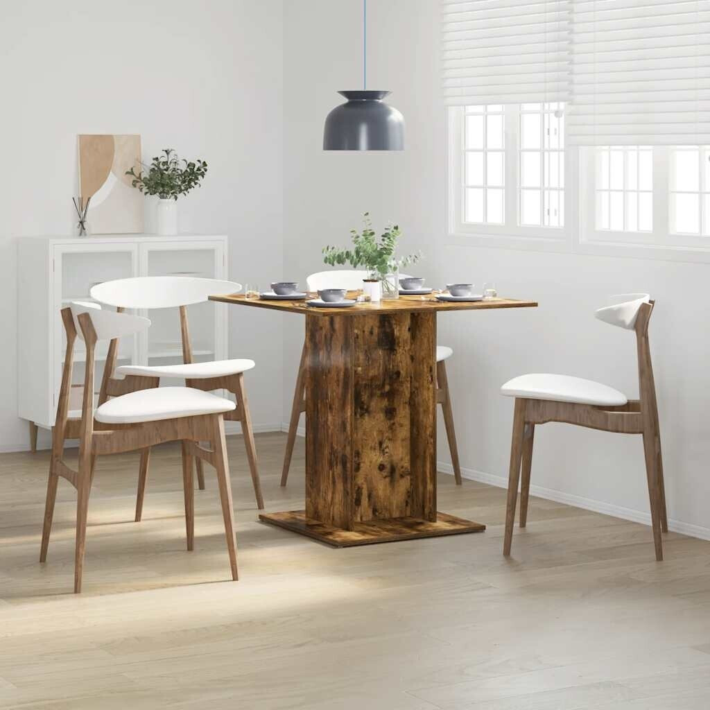 vidaXL Dining table smoked oak 80x80x75 cm made of wood