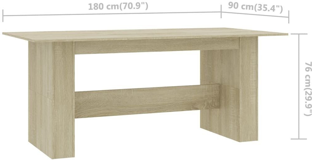 Photos - Dining Table VidaXL  Sonoma oak 180x90x76 cm wood material 