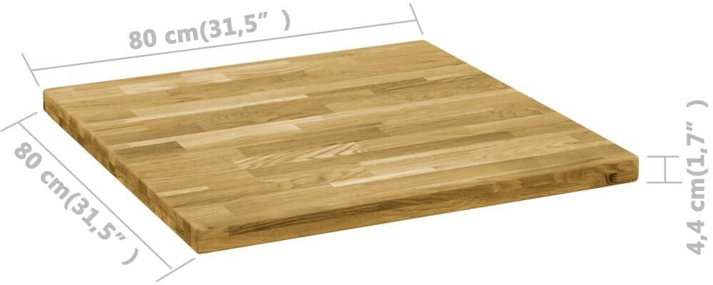 Photos - Dining Table VidaXL Table top solid oak wood square 44 mm 80x80 cm 