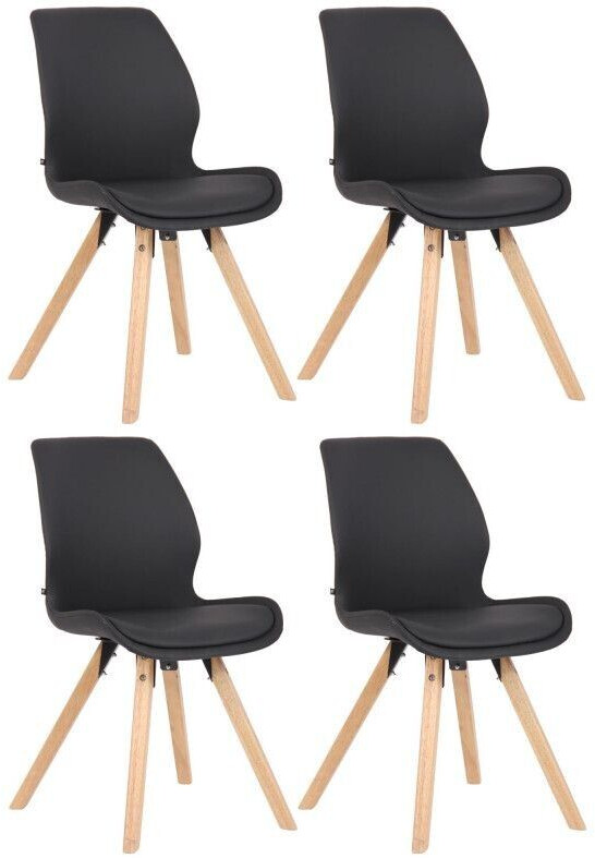 CLP Set of 4 chairs Luna faux leather - black