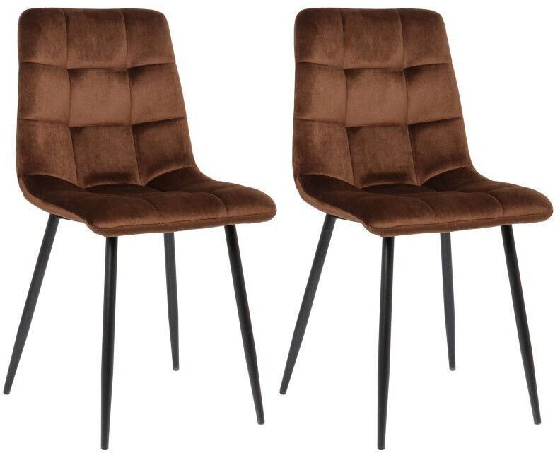 CLP Set of 2 dining room chairs Tilde velvet - brown