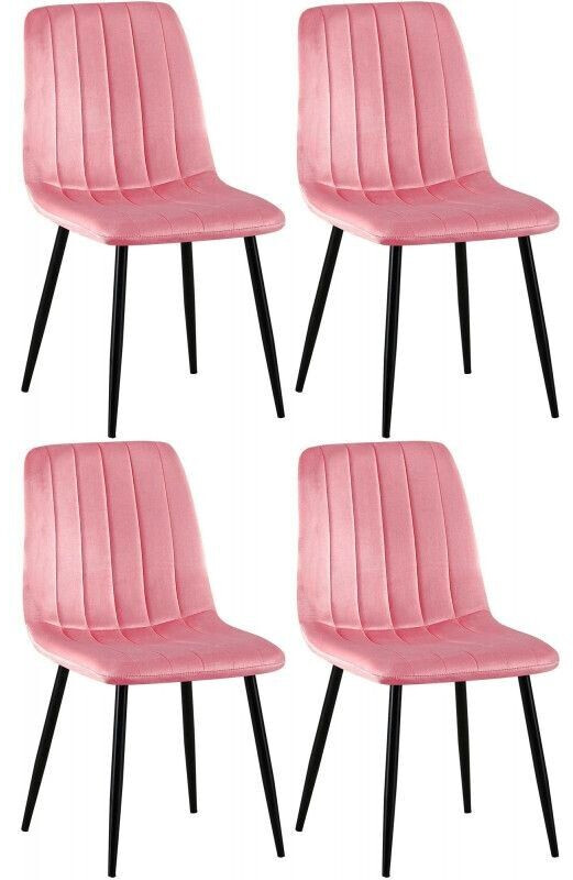 CLP Set of 4 chairs Dijon velvet - pink