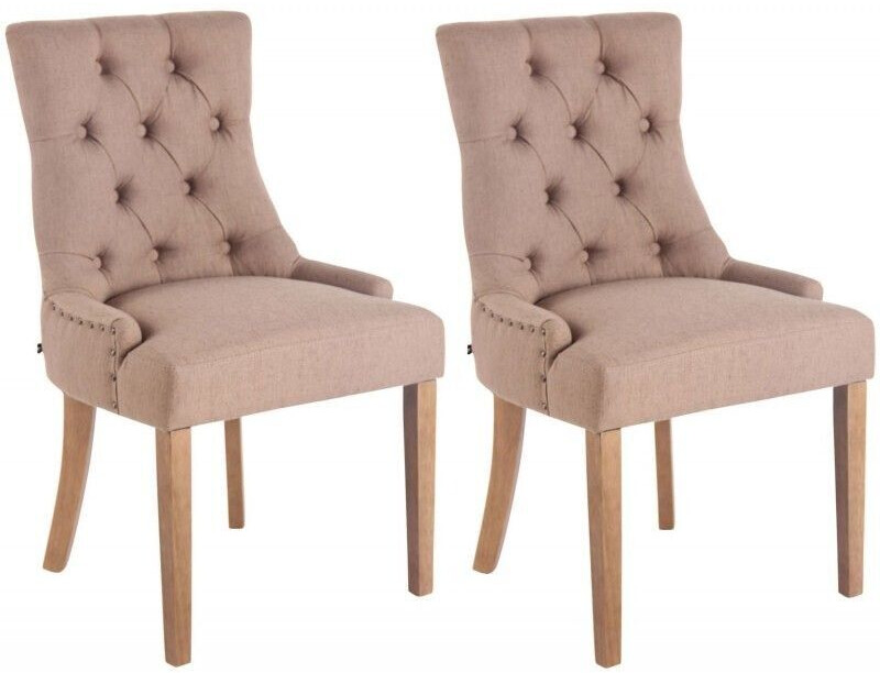CLP Set of 2 dining chairs Aberdeen fabric antique-light - taupe