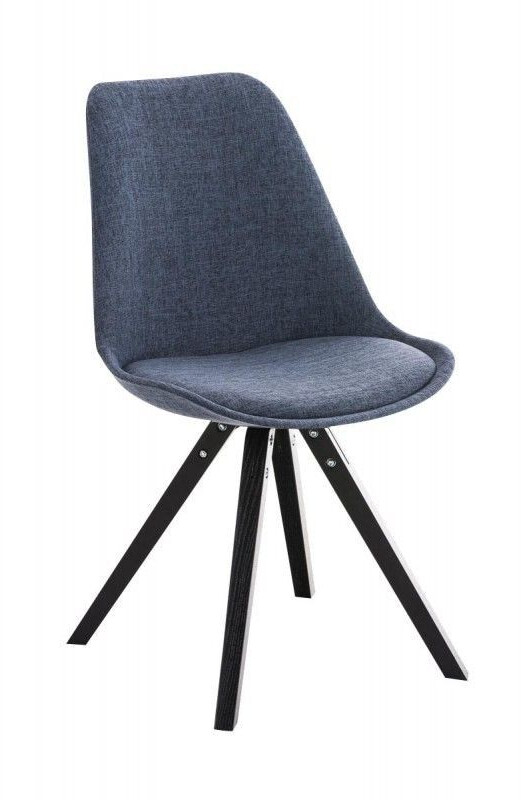 CLP Chair Pegleg fabric Square black - blue