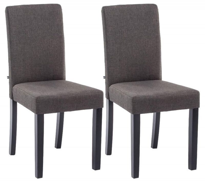 CLP Set of 2 dining room chairs Ina fabric black - dark gray