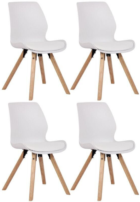 CLP Set of 4 Luna plastic chairs - white