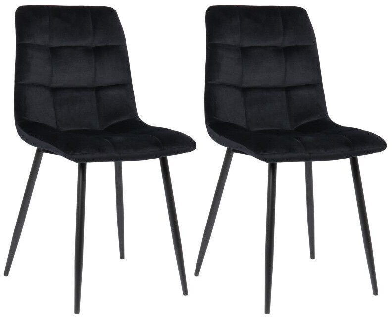 CLP Set of 2 dining room chairs Tilde velvet - black