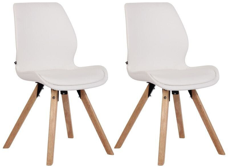 CLP Set of 2 chairs Luna faux leather - white