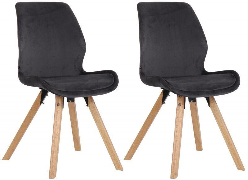 CLP Set of 2 chairs Luna velvet - dark gray