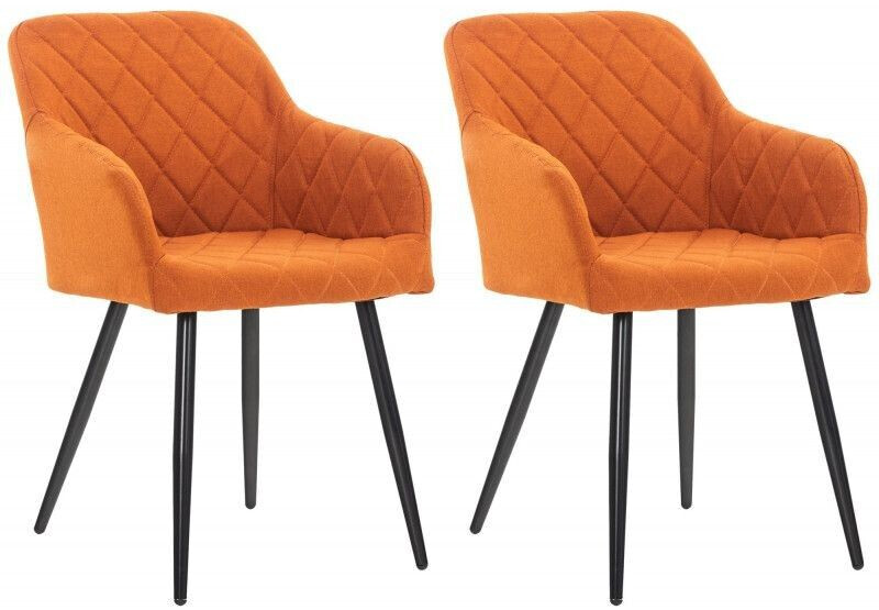 CLP Set of 2 dining chairs Shila fabric - orange