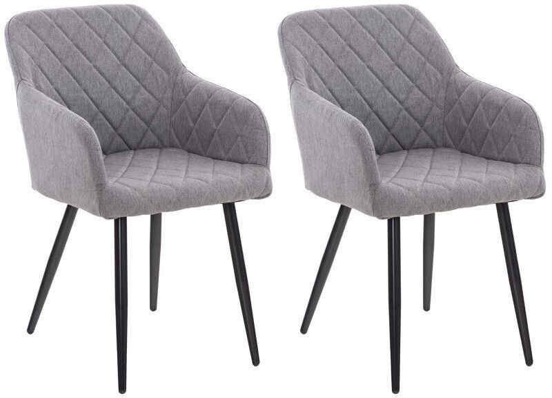 CLP Set of 2 dining room chairs Shila fabric - gray