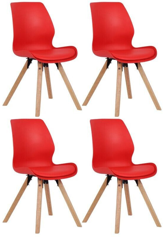 CLP Set of 4 Luna plastic chairs - red