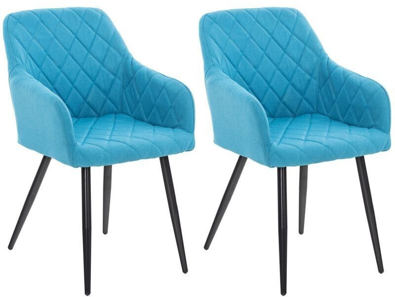 CLP Set of 2 dining chairs Shila fabric - turquoise