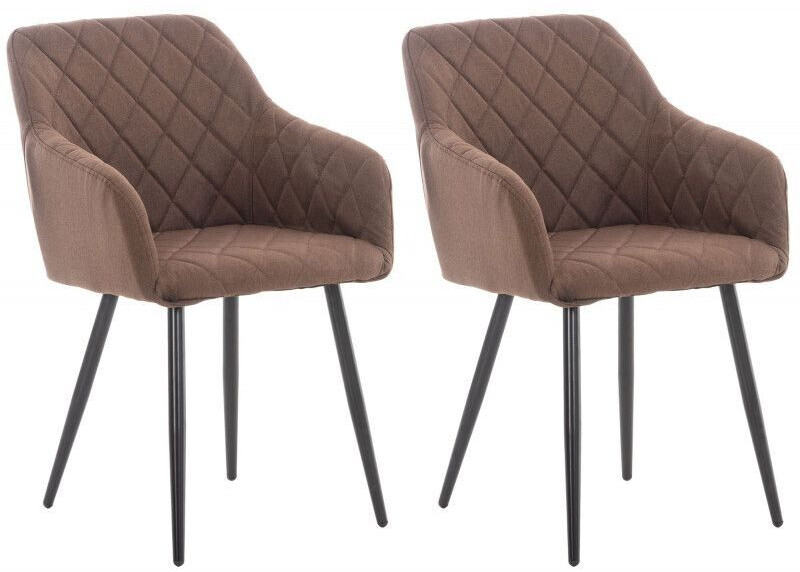 CLP Set of 2 dining room chairs Shila fabric - brown