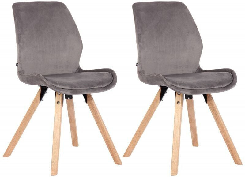 CLP Set of 2 chairs Luna velvet - gray