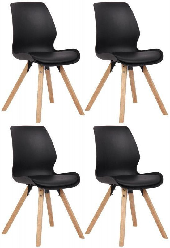 CLP Set of 4 Luna plastic chairs - black