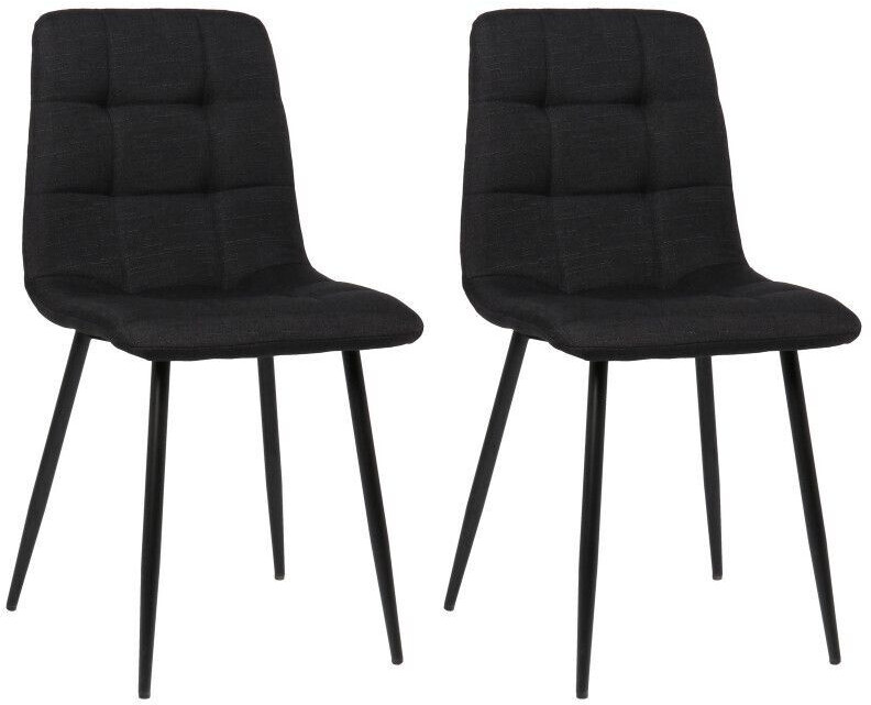 CLP Set of 2 dining chairs Tilde fabric - black