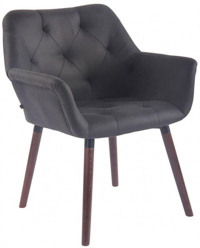 CLP Dining room chair Cassidy vintage faux leather walnut - black