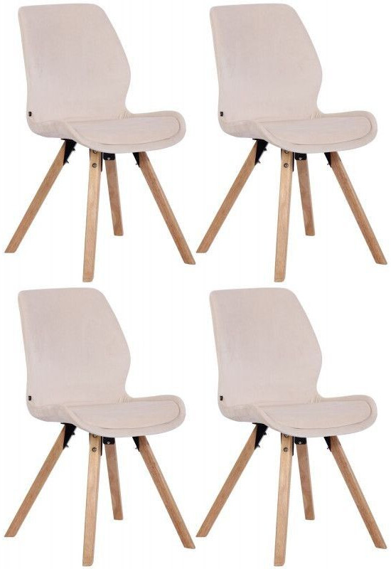 CLP Set of 4 chairs Luna velvet - cream