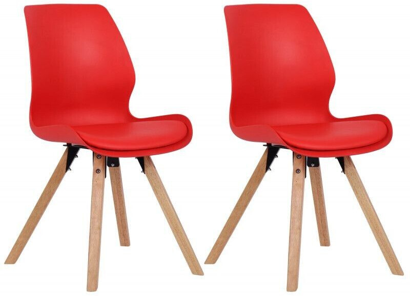 CLP Set of 2 chairs Luna plastic - red