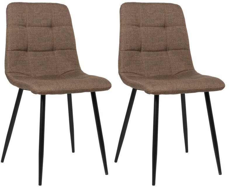 CLP Set of 2 dining room chairs Tilde fabric - brown