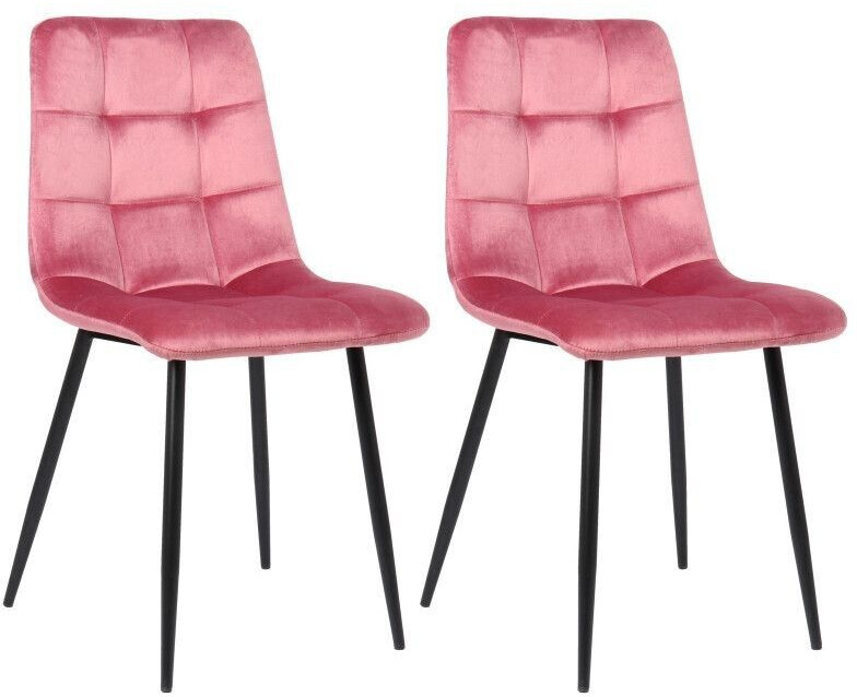 CLP Set of 2 dining room chairs Tilde velvet - pink