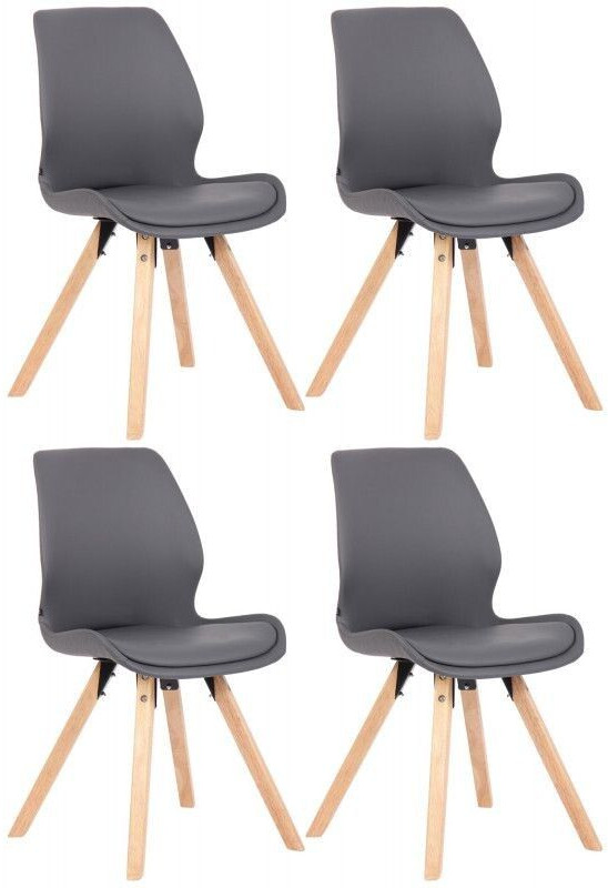 CLP Set of 4 chairs Luna faux leather - gray