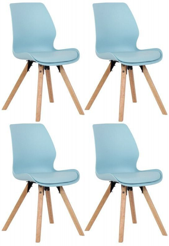 CLP Set of 4 Luna plastic chairs - blue