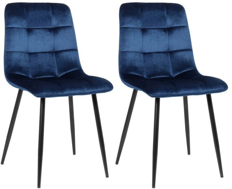 CLP Set of 2 dining room chairs Tilde velvet - blue