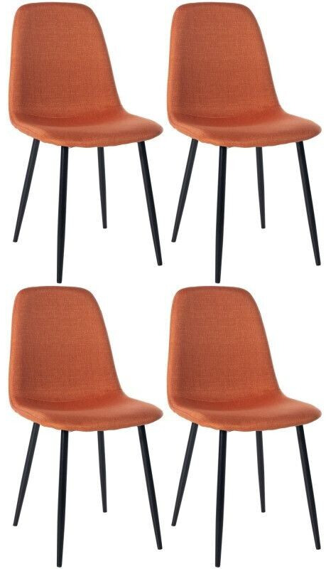 CLP Set of 4 dining room chairs Napier fabric - orange