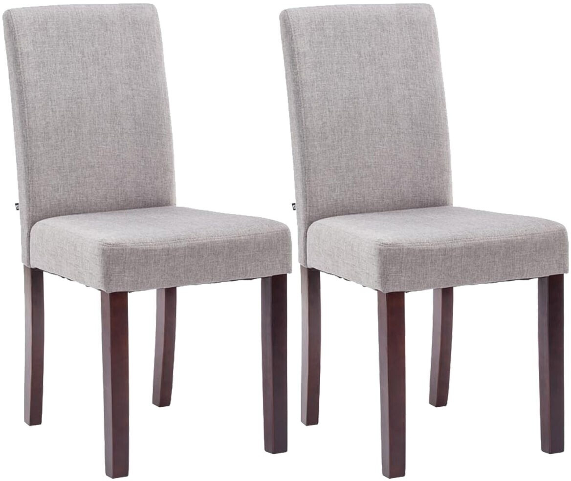 CLP Set of 2 dining room chairs Ina fabric cappuccino - light gray