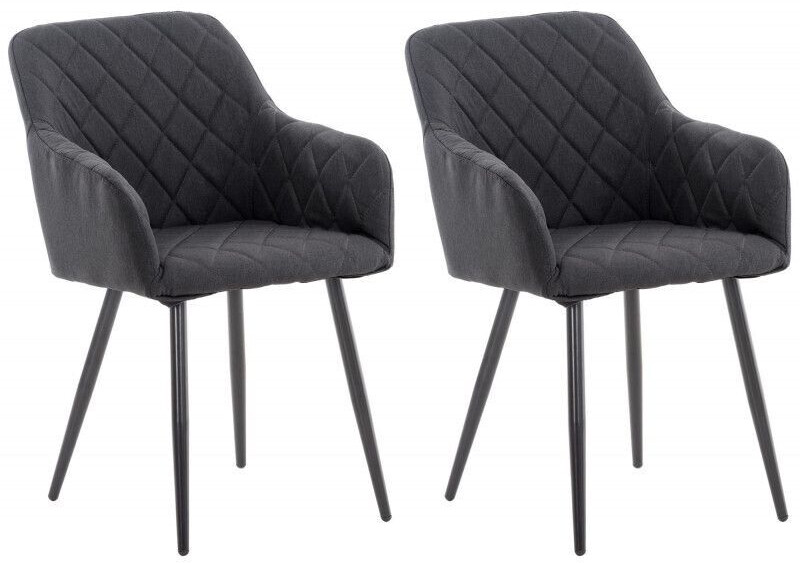 CLP Set of 2 dining chairs Shila fabric - black
