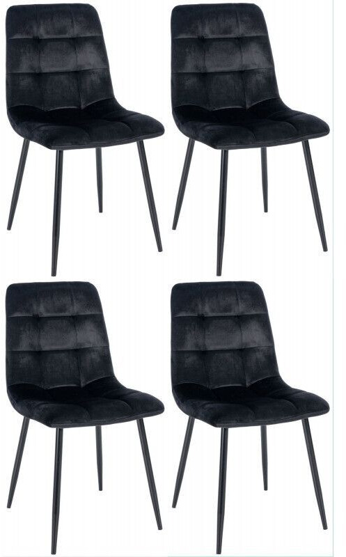 CLP Set of 4 dining chairs Antibes - black