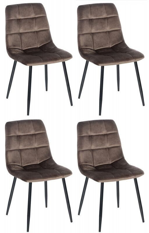 CLP Set of 4 dining chairs Antibes - brown