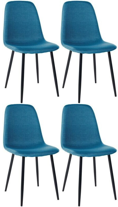 CLP Set of 4 dining room chairs Napier fabric - blue