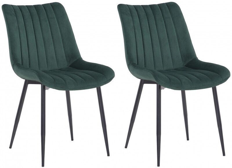 CLP Set of 2 chairs Rahden velvet - green