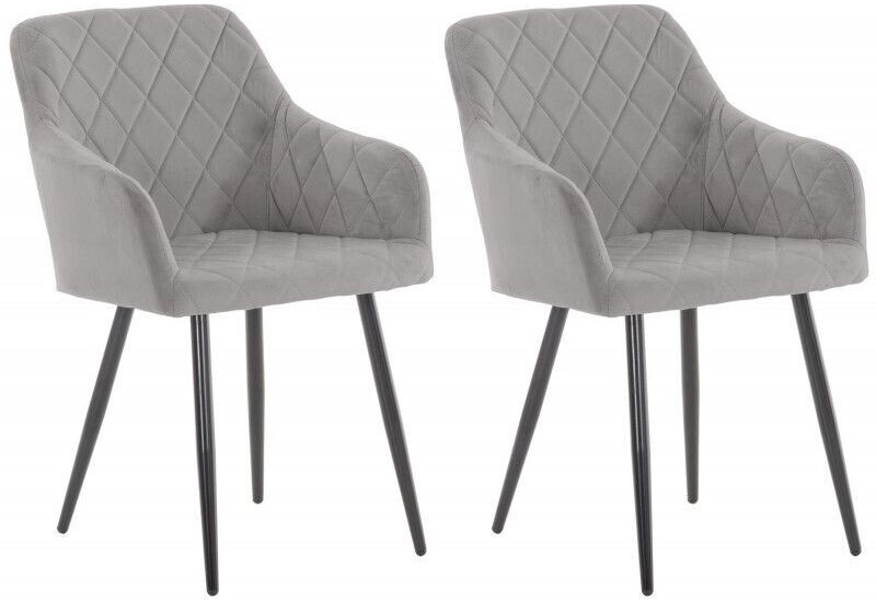 CLP Set of 2 dining room chairs Shila velvet - gray