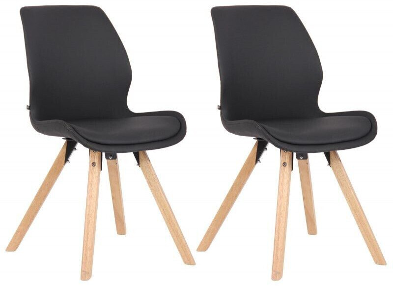 CLP Set of 2 chairs Luna faux leather - black