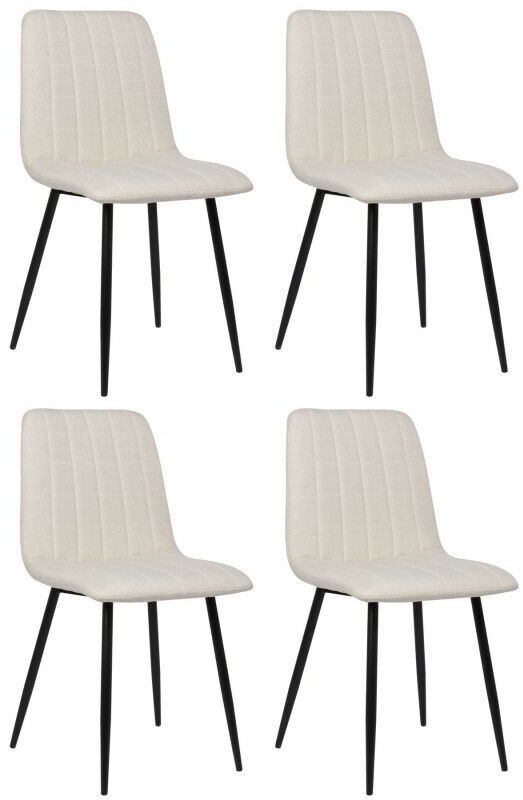 CLP Set of 4 chairs Dijon fabric - cream