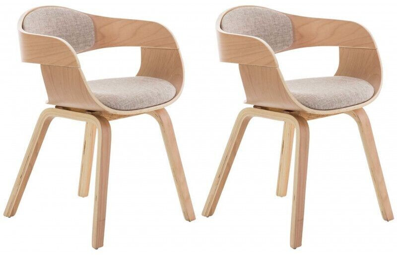 CLP Set of 2 chairs Kingston fabric - natural/cream