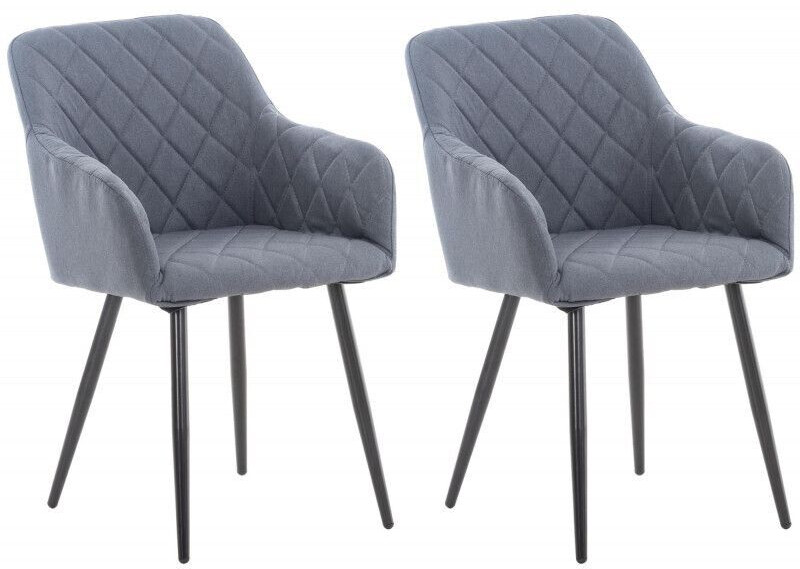 CLP Set of 2 dining room chairs Shila fabric - dark gray