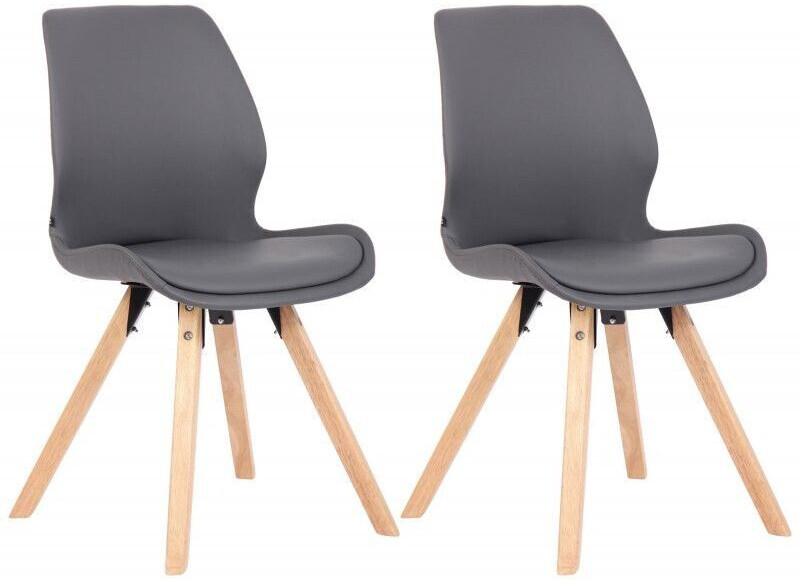 CLP Set of 2 chairs Luna faux leather - gray